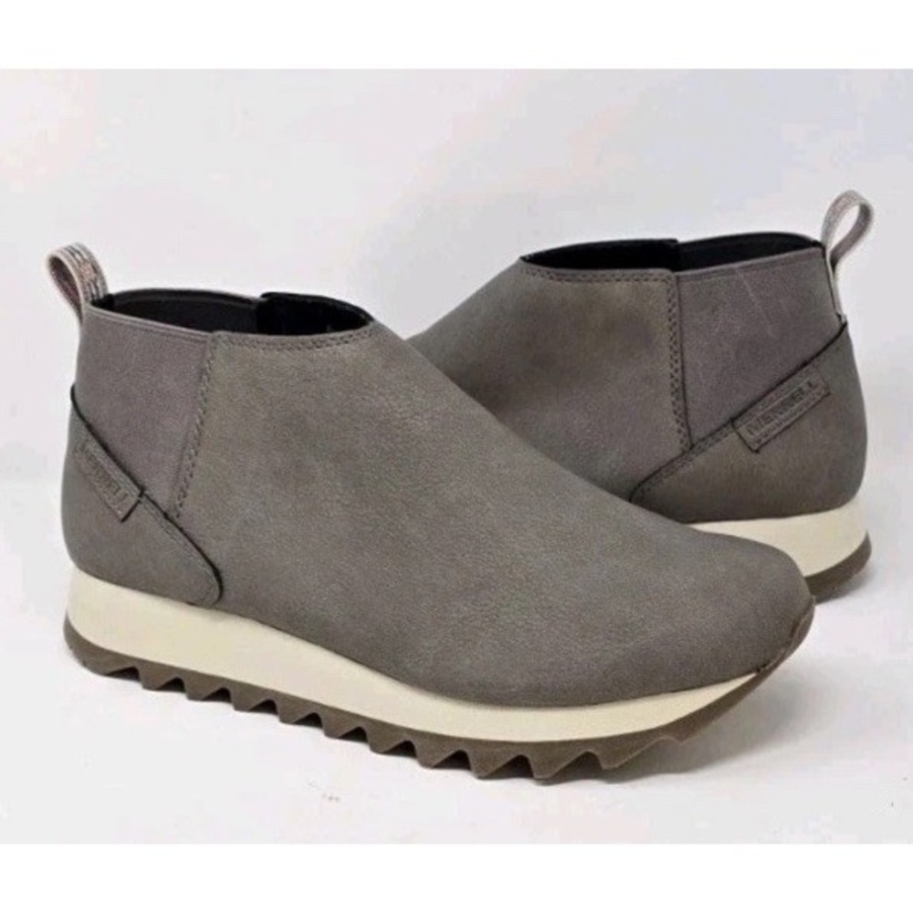 Merrell Women's Alpine Chelsea Boot Gray Gorpcore Vegan Leather Slip‎ On Size 7